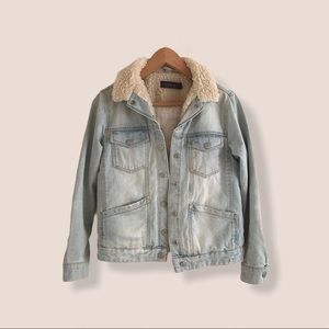 Topshop Sherpa Lined Denim Jacket